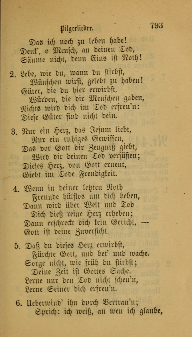 Deutsches Gesangbuch: eine auswahl geistlicher Lieder aus allen Zeiten der Christlichen Kirche für kirchliche und häusliche Gebrauch (Neue, verb. und verm. Aufl) page 795