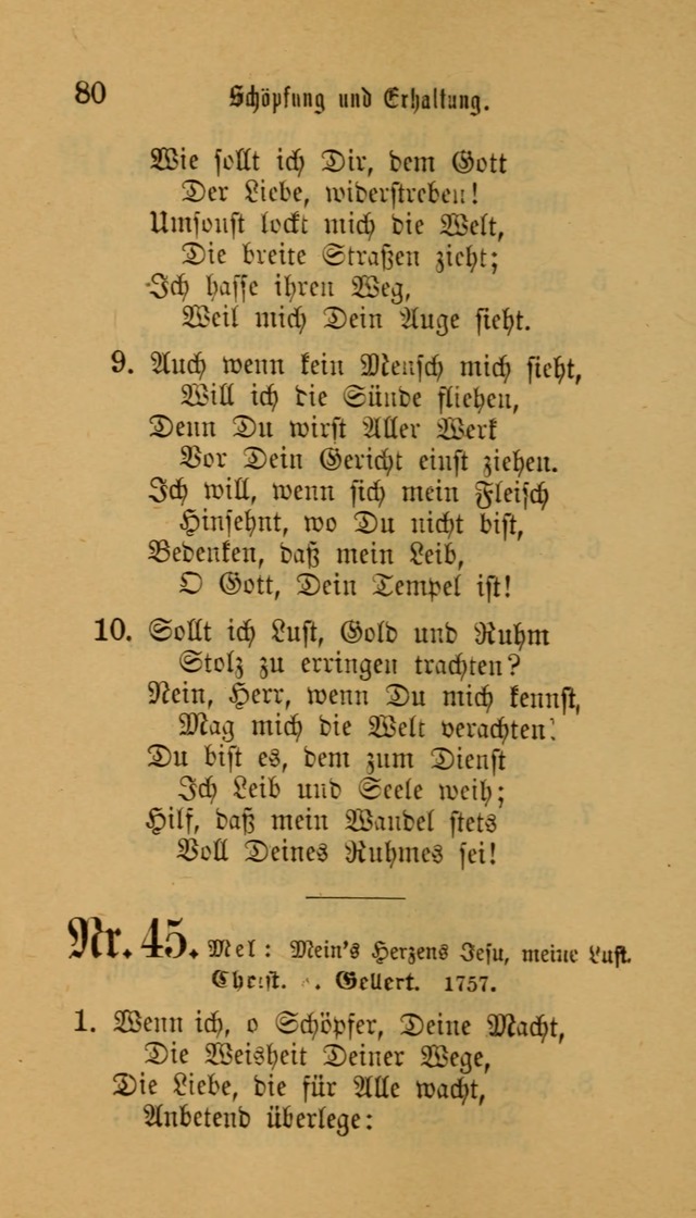 Deutsches Gesangbuch: eine auswahl geistlicher Lieder aus allen Zeiten der Christlichen Kirche für kirchliche und häusliche Gebrauch (Neue, verb. und verm. Aufl) page 80