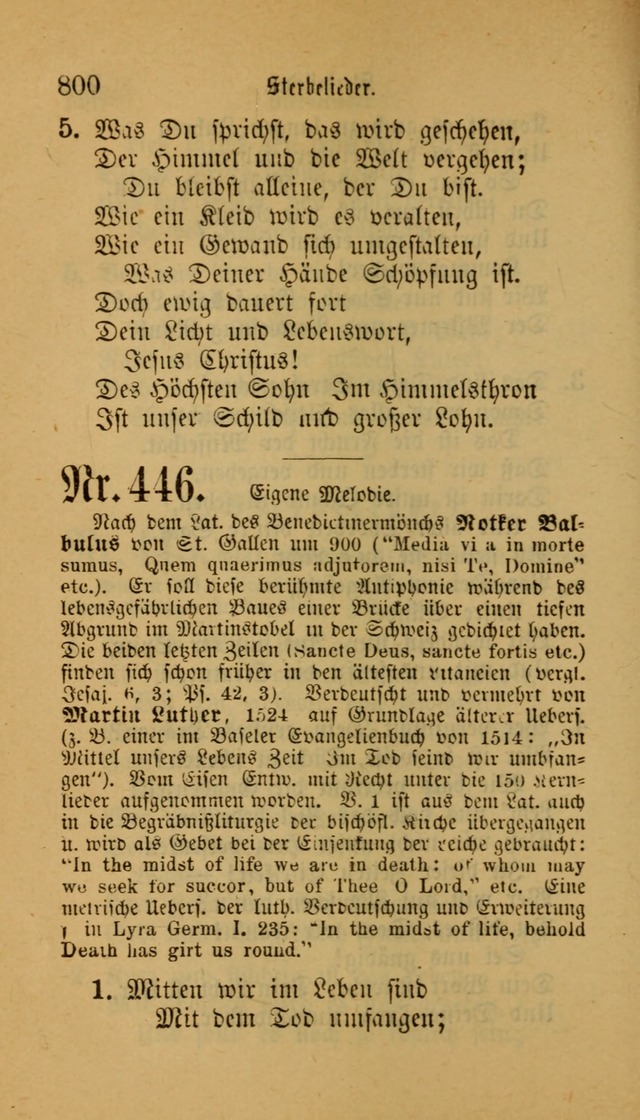 Deutsches Gesangbuch: eine auswahl geistlicher Lieder aus allen Zeiten der Christlichen Kirche für kirchliche und häusliche Gebrauch (Neue, verb. und verm. Aufl) page 802