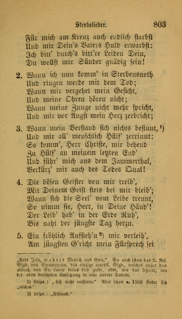 Deutsches Gesangbuch: eine auswahl geistlicher Lieder aus allen Zeiten der Christlichen Kirche für kirchliche und häusliche Gebrauch (Neue, verb. und verm. Aufl) page 805