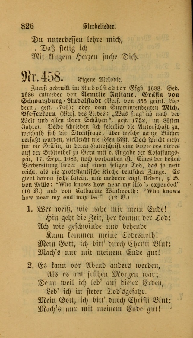 Deutsches Gesangbuch: eine auswahl geistlicher Lieder aus allen Zeiten der Christlichen Kirche für kirchliche und häusliche Gebrauch (Neue, verb. und verm. Aufl) page 828