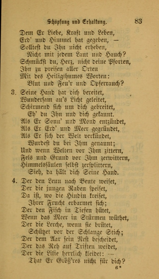 Deutsches Gesangbuch: eine auswahl geistlicher Lieder aus allen Zeiten der Christlichen Kirche für kirchliche und häusliche Gebrauch (Neue, verb. und verm. Aufl) page 83