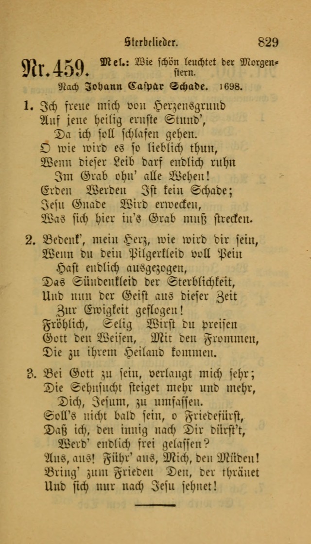 Deutsches Gesangbuch: eine auswahl geistlicher Lieder aus allen Zeiten der Christlichen Kirche für kirchliche und häusliche Gebrauch (Neue, verb. und verm. Aufl) page 831