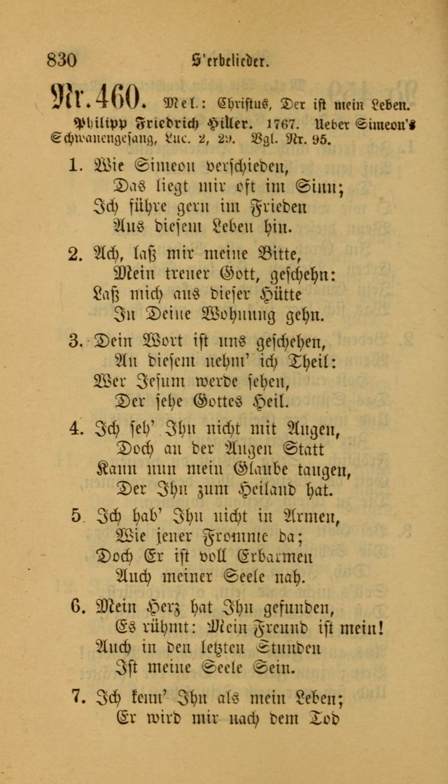 Deutsches Gesangbuch: eine auswahl geistlicher Lieder aus allen Zeiten der Christlichen Kirche für kirchliche und häusliche Gebrauch (Neue, verb. und verm. Aufl) page 832