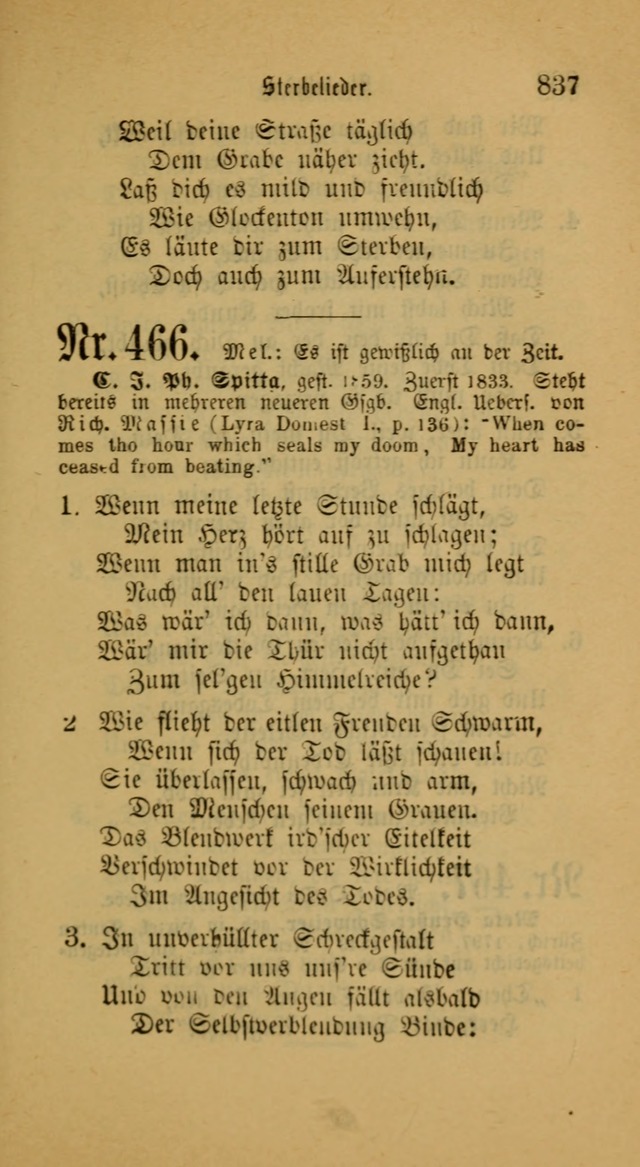 Deutsches Gesangbuch: eine auswahl geistlicher Lieder aus allen Zeiten der Christlichen Kirche für kirchliche und häusliche Gebrauch (Neue, verb. und verm. Aufl) page 839