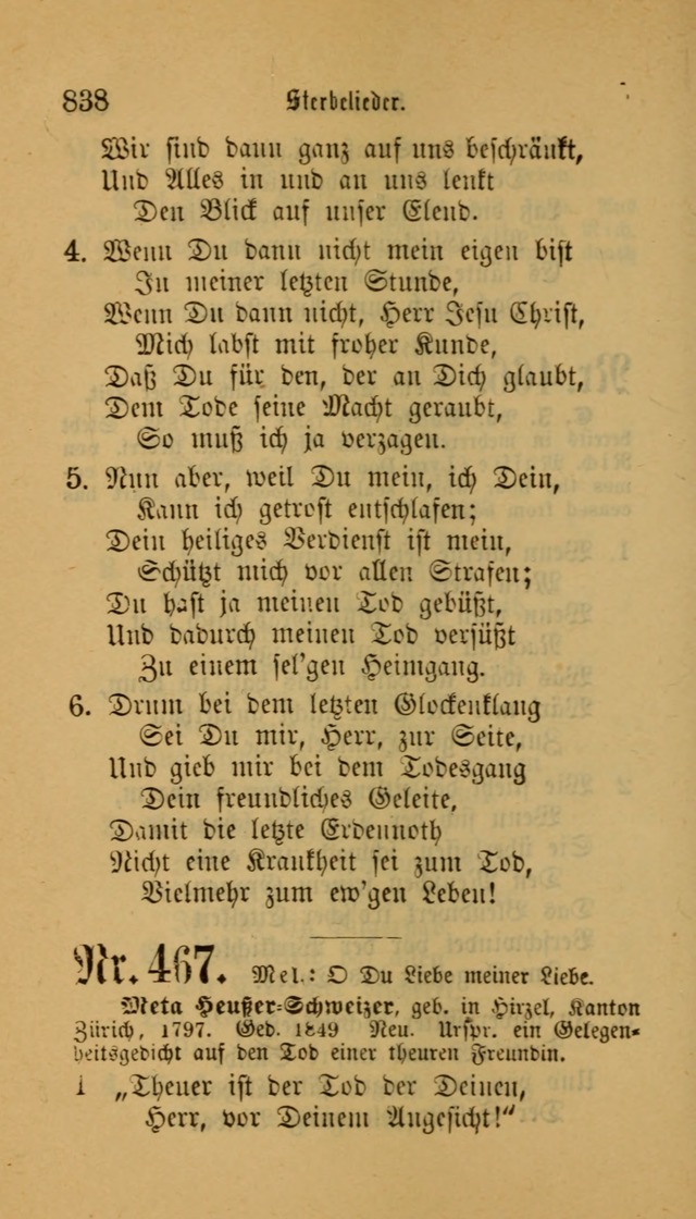 Deutsches Gesangbuch: eine auswahl geistlicher Lieder aus allen Zeiten der Christlichen Kirche für kirchliche und häusliche Gebrauch (Neue, verb. und verm. Aufl) page 840