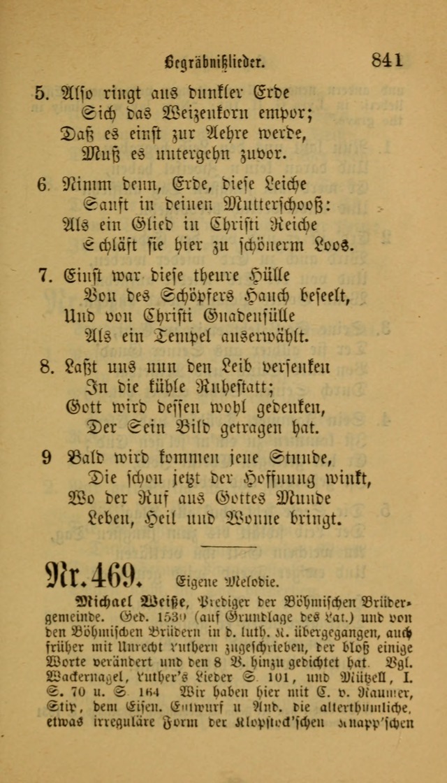 Deutsches Gesangbuch: eine auswahl geistlicher Lieder aus allen Zeiten der Christlichen Kirche für kirchliche und häusliche Gebrauch (Neue, verb. und verm. Aufl) page 843