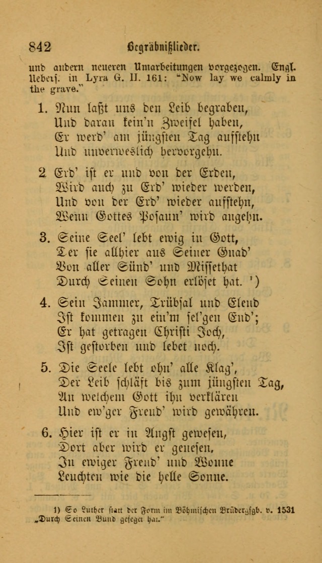 Deutsches Gesangbuch: eine auswahl geistlicher Lieder aus allen Zeiten der Christlichen Kirche für kirchliche und häusliche Gebrauch (Neue, verb. und verm. Aufl) page 844