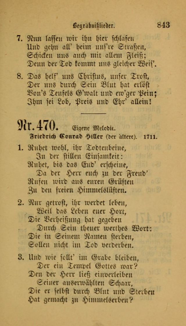 Deutsches Gesangbuch: eine auswahl geistlicher Lieder aus allen Zeiten der Christlichen Kirche für kirchliche und häusliche Gebrauch (Neue, verb. und verm. Aufl) page 845