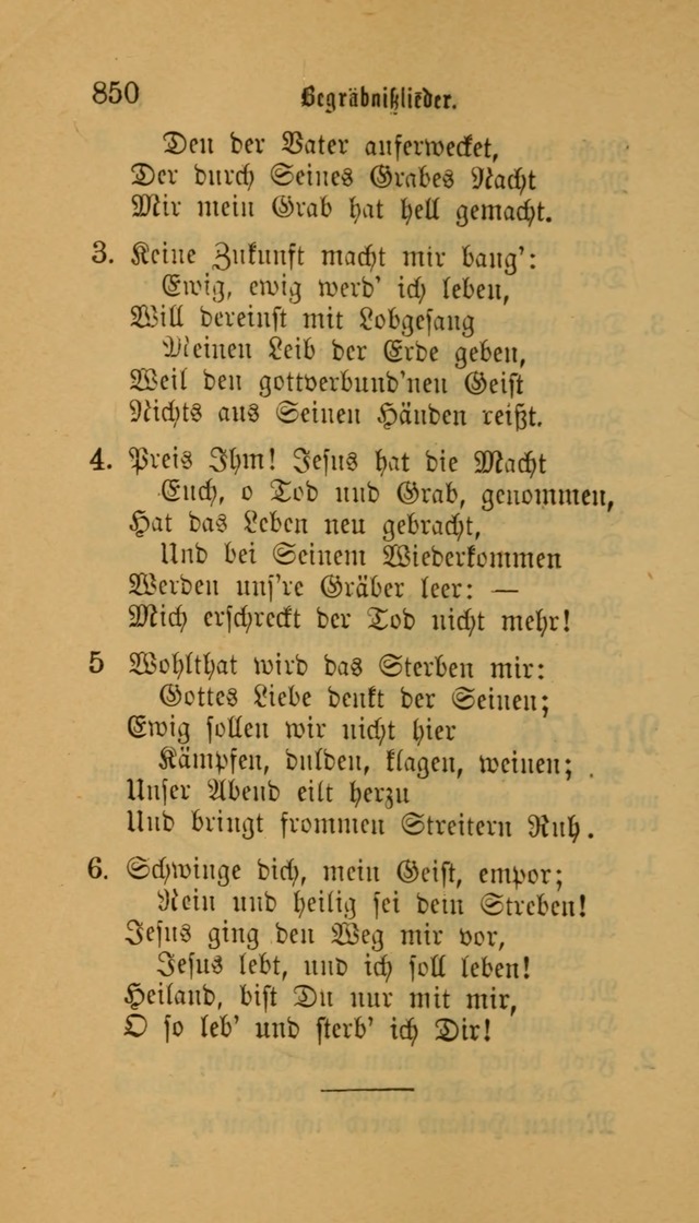 Deutsches Gesangbuch: eine auswahl geistlicher Lieder aus allen Zeiten der Christlichen Kirche für kirchliche und häusliche Gebrauch (Neue, verb. und verm. Aufl) page 852