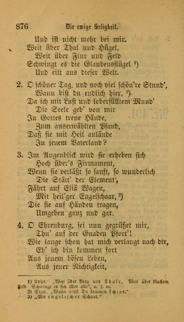 Deutsches Gesangbuch: eine auswahl geistlicher Lieder aus allen Zeiten der Christlichen Kirche für kirchliche und häusliche Gebrauch (Neue, verb. und verm. Aufl) page 878