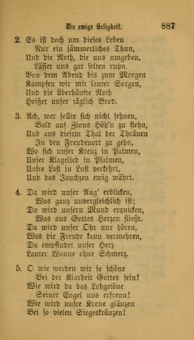 Deutsches Gesangbuch: eine auswahl geistlicher Lieder aus allen Zeiten der Christlichen Kirche für kirchliche und häusliche Gebrauch (Neue, verb. und verm. Aufl) page 889