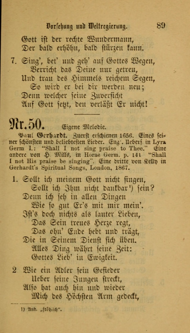 Deutsches Gesangbuch: eine auswahl geistlicher Lieder aus allen Zeiten der Christlichen Kirche für kirchliche und häusliche Gebrauch (Neue, verb. und verm. Aufl) page 89