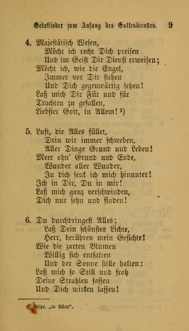 Deutsches Gesangbuch: eine auswahl geistlicher Lieder aus allen Zeiten der Christlichen Kirche für kirchliche und häusliche Gebrauch (Neue, verb. und verm. Aufl) page 9