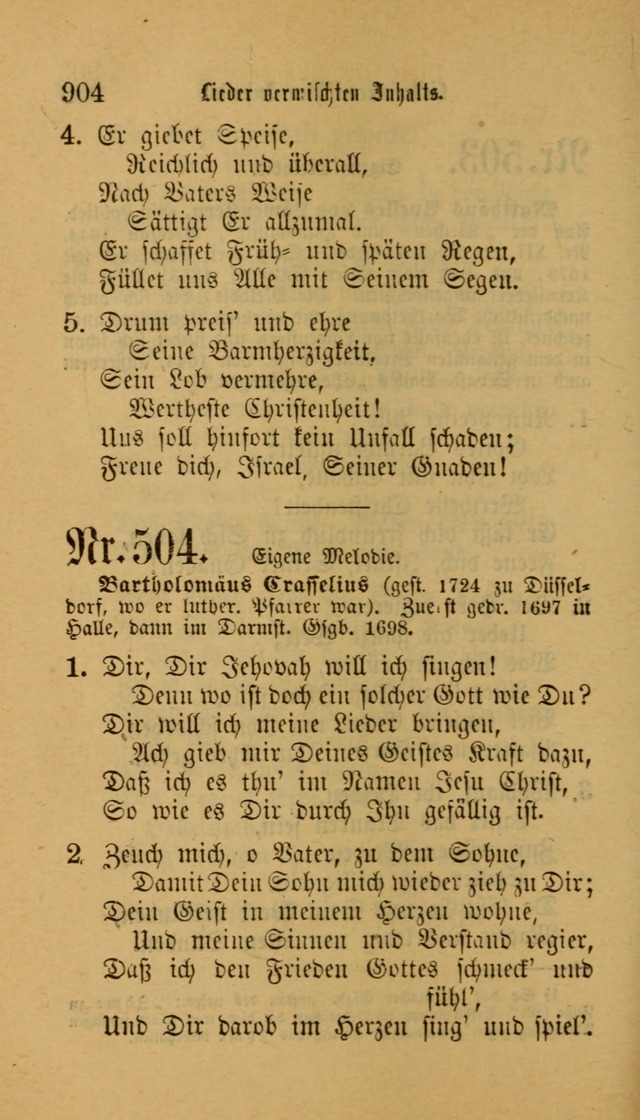 Deutsches Gesangbuch: eine auswahl geistlicher Lieder aus allen Zeiten der Christlichen Kirche für kirchliche und häusliche Gebrauch (Neue, verb. und verm. Aufl) page 906