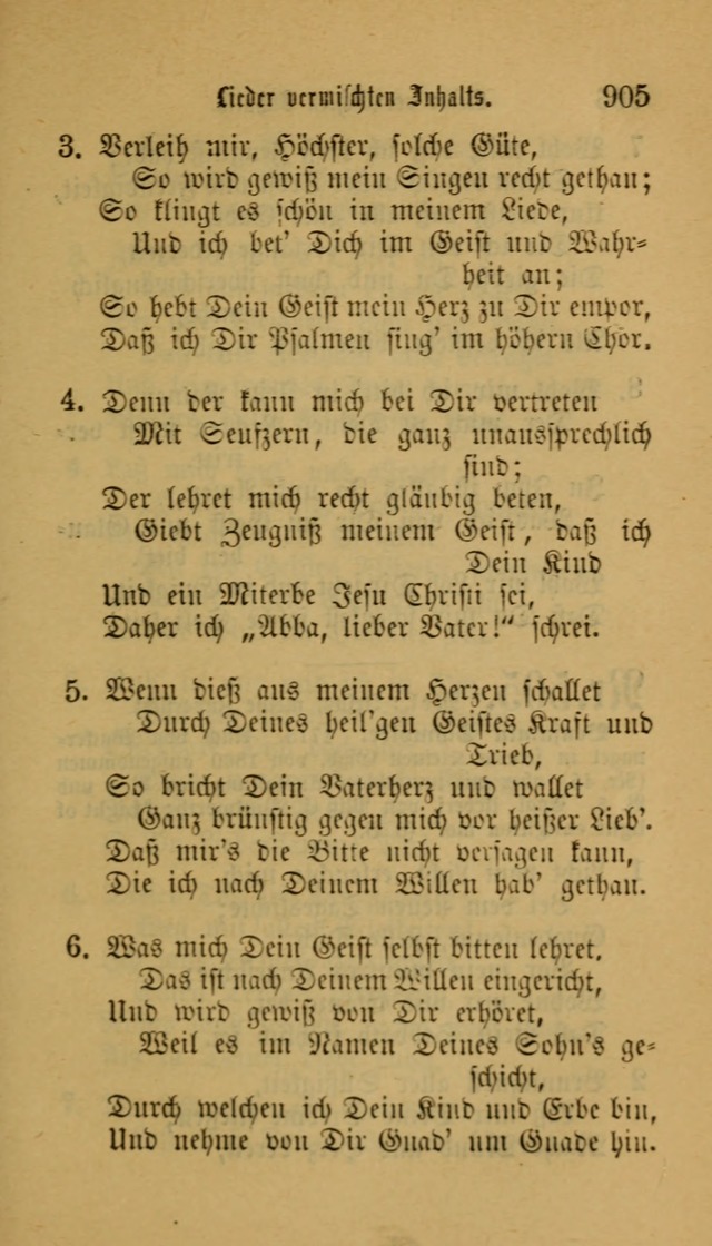 Deutsches Gesangbuch: eine auswahl geistlicher Lieder aus allen Zeiten der Christlichen Kirche für kirchliche und häusliche Gebrauch (Neue, verb. und verm. Aufl) page 907