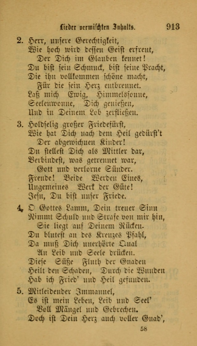 Deutsches Gesangbuch: eine auswahl geistlicher Lieder aus allen Zeiten der Christlichen Kirche für kirchliche und häusliche Gebrauch (Neue, verb. und verm. Aufl) page 915