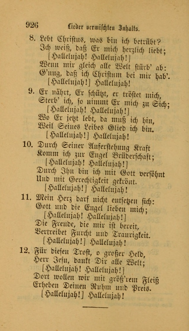 Deutsches Gesangbuch: eine auswahl geistlicher Lieder aus allen Zeiten der Christlichen Kirche für kirchliche und häusliche Gebrauch (Neue, verb. und verm. Aufl) page 928