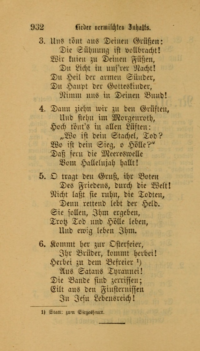 Deutsches Gesangbuch: eine auswahl geistlicher Lieder aus allen Zeiten der Christlichen Kirche für kirchliche und häusliche Gebrauch (Neue, verb. und verm. Aufl) page 934