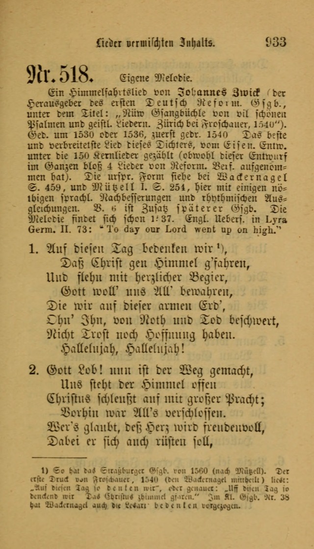 Deutsches Gesangbuch: eine auswahl geistlicher Lieder aus allen Zeiten der Christlichen Kirche für kirchliche und häusliche Gebrauch (Neue, verb. und verm. Aufl) page 935