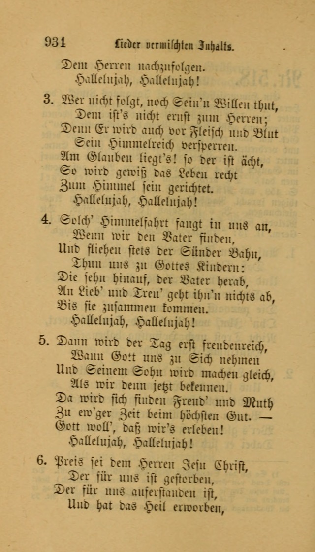 Deutsches Gesangbuch: eine auswahl geistlicher Lieder aus allen Zeiten der Christlichen Kirche für kirchliche und häusliche Gebrauch (Neue, verb. und verm. Aufl) page 936