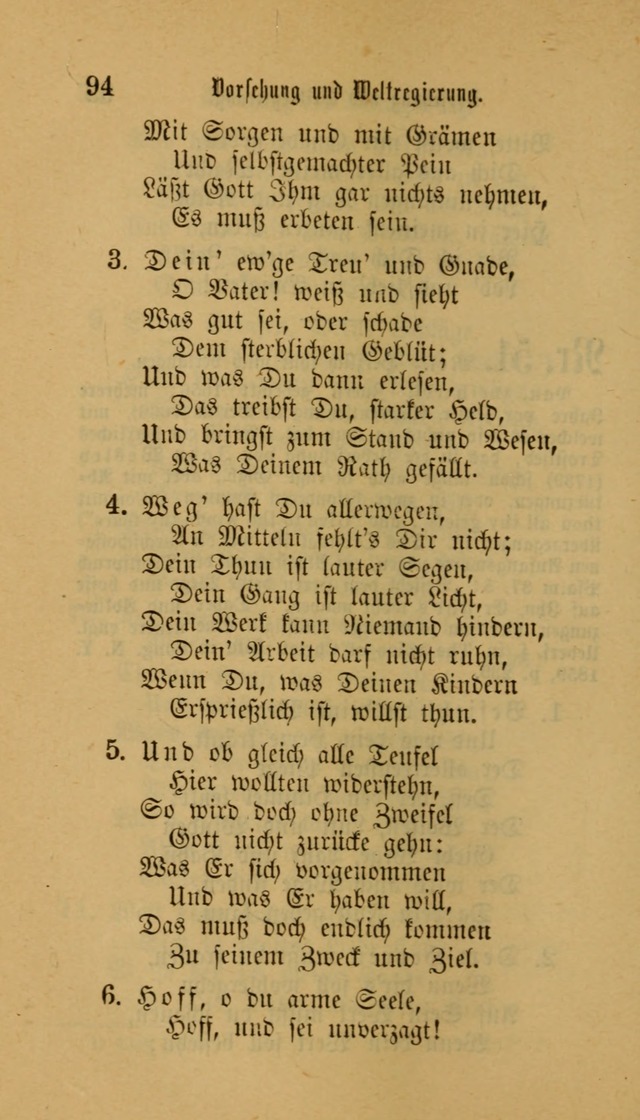 Deutsches Gesangbuch: eine auswahl geistlicher Lieder aus allen Zeiten der Christlichen Kirche für kirchliche und häusliche Gebrauch (Neue, verb. und verm. Aufl) page 94