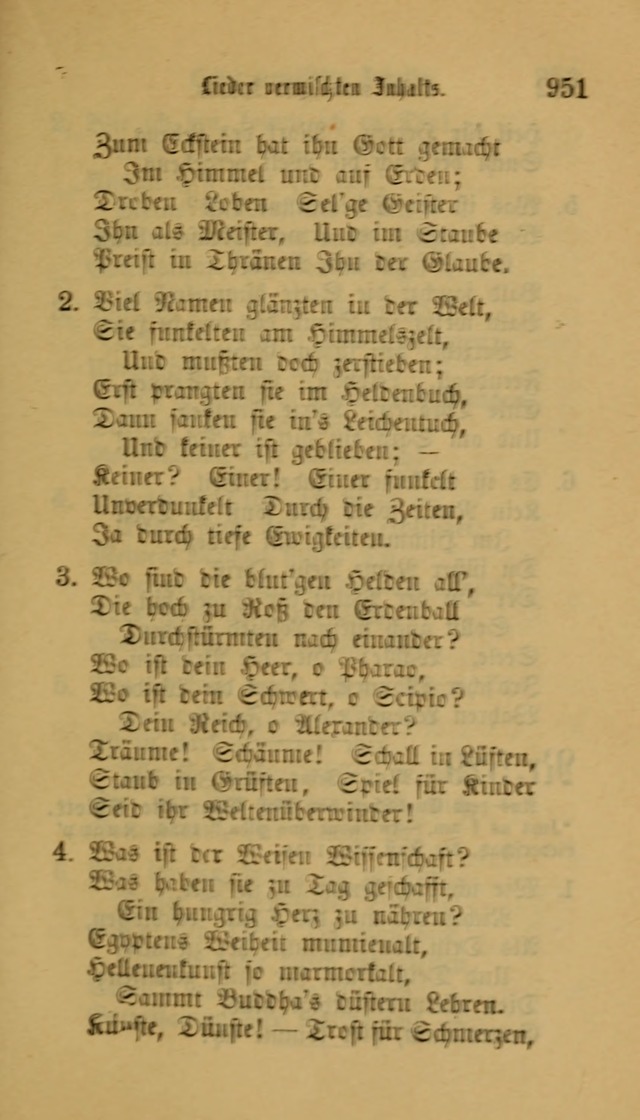 Deutsches Gesangbuch: eine auswahl geistlicher Lieder aus allen Zeiten der Christlichen Kirche für kirchliche und häusliche Gebrauch (Neue, verb. und verm. Aufl) page 953