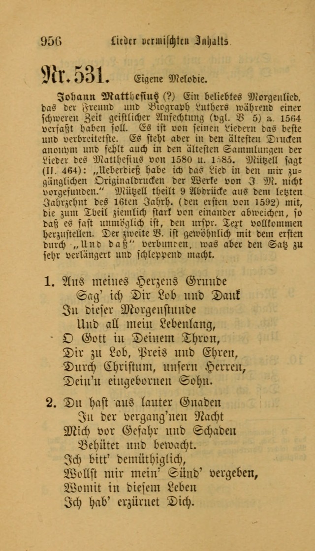 Deutsches Gesangbuch: eine auswahl geistlicher Lieder aus allen Zeiten der Christlichen Kirche für kirchliche und häusliche Gebrauch (Neue, verb. und verm. Aufl) page 958