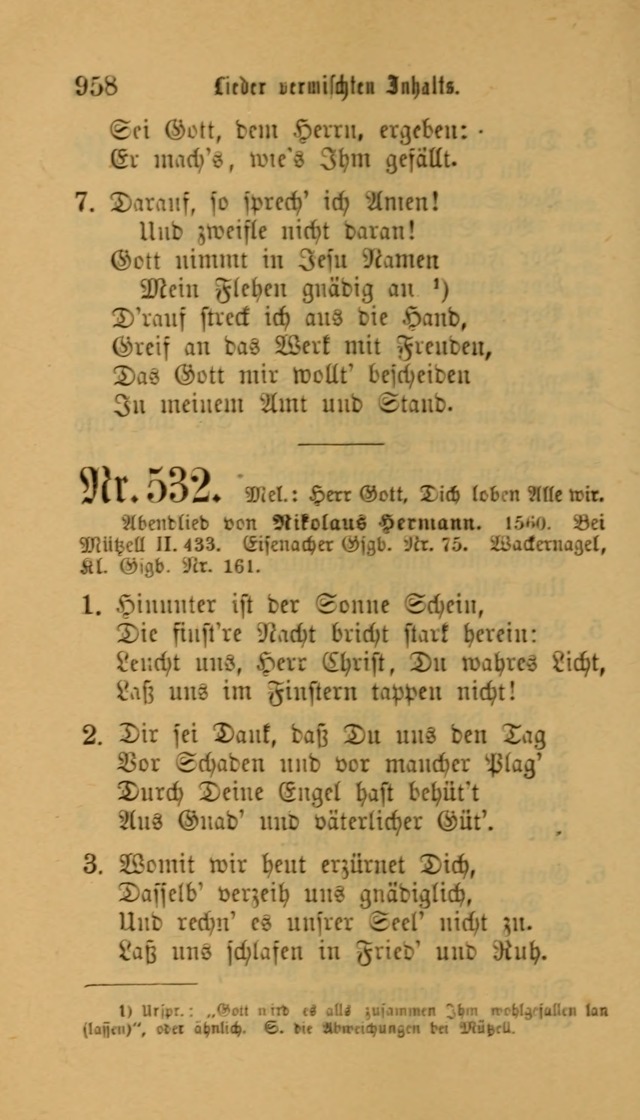 Deutsches Gesangbuch: eine auswahl geistlicher Lieder aus allen Zeiten der Christlichen Kirche für kirchliche und häusliche Gebrauch (Neue, verb. und verm. Aufl) page 960