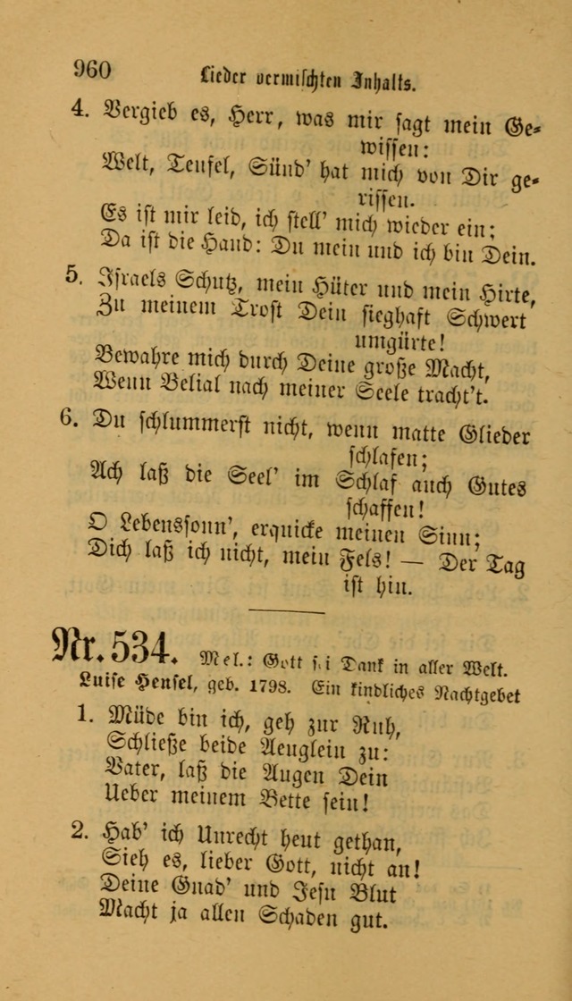 Deutsches Gesangbuch: eine auswahl geistlicher Lieder aus allen Zeiten der Christlichen Kirche für kirchliche und häusliche Gebrauch (Neue, verb. und verm. Aufl) page 962