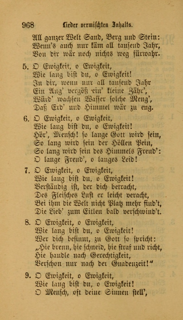 Deutsches Gesangbuch: eine auswahl geistlicher Lieder aus allen Zeiten der Christlichen Kirche für kirchliche und häusliche Gebrauch (Neue, verb. und verm. Aufl) page 970