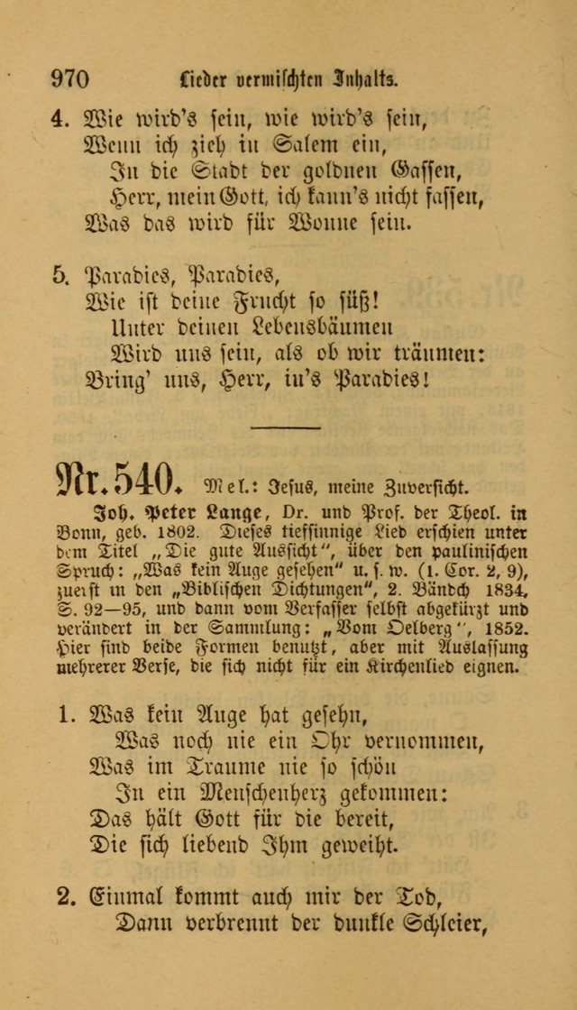 Deutsches Gesangbuch: eine auswahl geistlicher Lieder aus allen Zeiten der Christlichen Kirche für kirchliche und häusliche Gebrauch (Neue, verb. und verm. Aufl) page 972