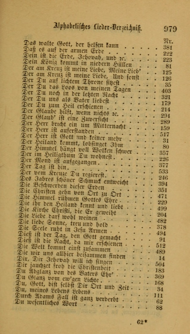 Deutsches Gesangbuch: eine auswahl geistlicher Lieder aus allen Zeiten der Christlichen Kirche für kirchliche und häusliche Gebrauch (Neue, verb. und verm. Aufl) page 981