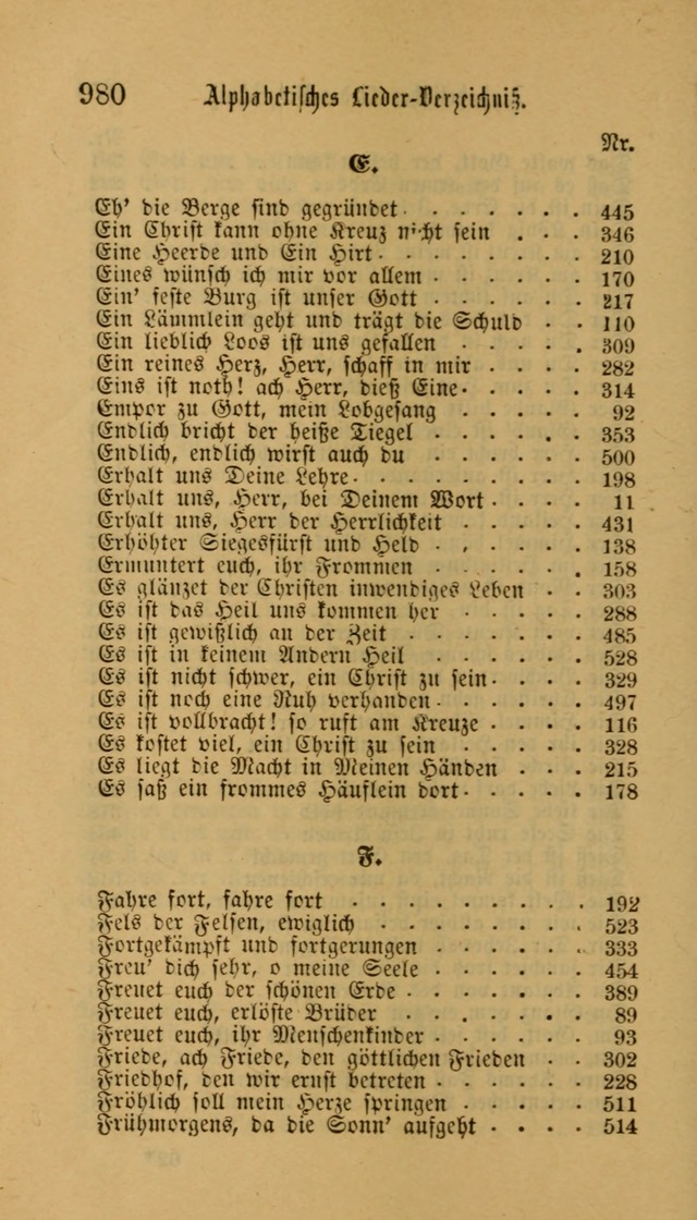 Deutsches Gesangbuch: eine auswahl geistlicher Lieder aus allen Zeiten der Christlichen Kirche für kirchliche und häusliche Gebrauch (Neue, verb. und verm. Aufl) page 982