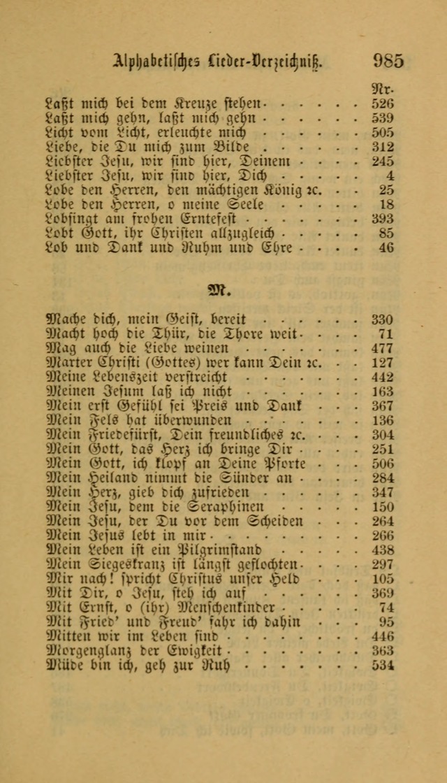 Deutsches Gesangbuch: eine auswahl geistlicher Lieder aus allen Zeiten der Christlichen Kirche für kirchliche und häusliche Gebrauch (Neue, verb. und verm. Aufl) page 987