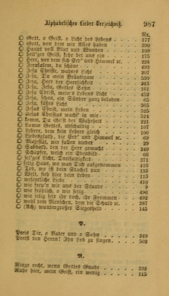 Deutsches Gesangbuch: eine auswahl geistlicher Lieder aus allen Zeiten der Christlichen Kirche für kirchliche und häusliche Gebrauch (Neue, verb. und verm. Aufl) page 989