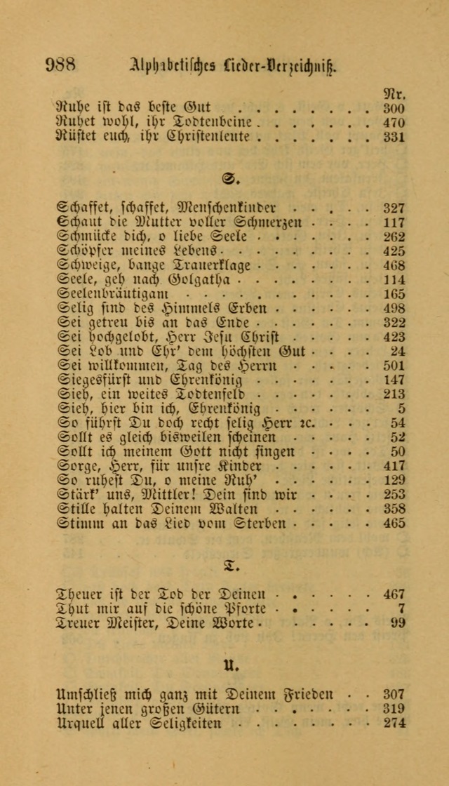 Deutsches Gesangbuch: eine auswahl geistlicher Lieder aus allen Zeiten der Christlichen Kirche für kirchliche und häusliche Gebrauch (Neue, verb. und verm. Aufl) page 990