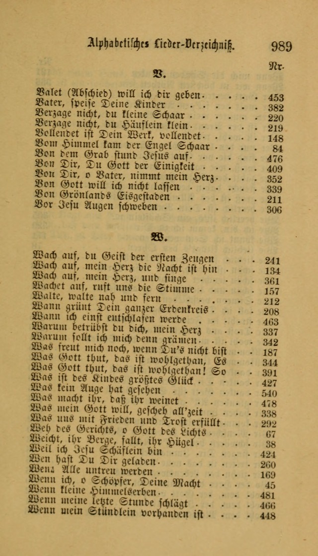 Deutsches Gesangbuch: eine auswahl geistlicher Lieder aus allen Zeiten der Christlichen Kirche für kirchliche und häusliche Gebrauch (Neue, verb. und verm. Aufl) page 991