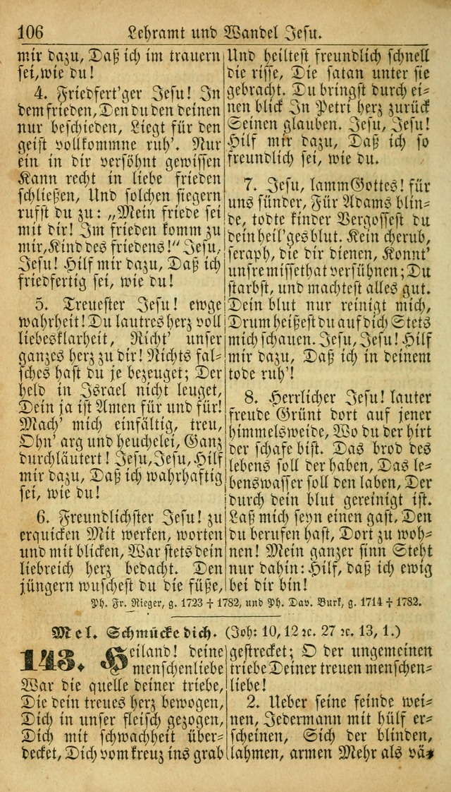 Deutsches Gesangbuch für die Evangelisch-Luterische Kirche in den Vereinigten Staaten: herausgegeben mit kirchlicher Genehmigung  page 106