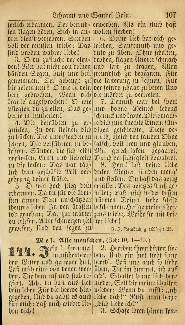 Deutsches Gesangbuch für die Evangelisch-Luterische Kirche in den Vereinigten Staaten: herausgegeben mit kirchlicher Genehmigung  page 107