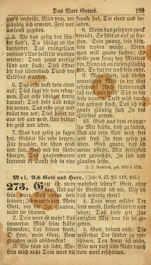 Deutsches Gesangbuch für die Evangelisch-Luterische Kirche in den Vereinigten Staaten: herausgegeben mit kirchlicher Genehmigung  page 199