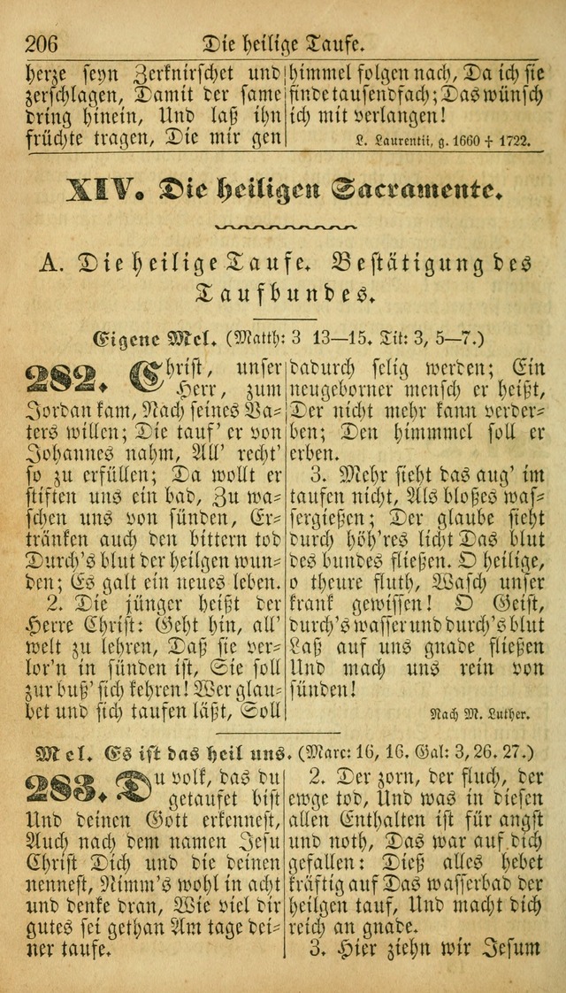 Deutsches Gesangbuch für die Evangelisch-Luterische Kirche in den Vereinigten Staaten: herausgegeben mit kirchlicher Genehmigung  page 206