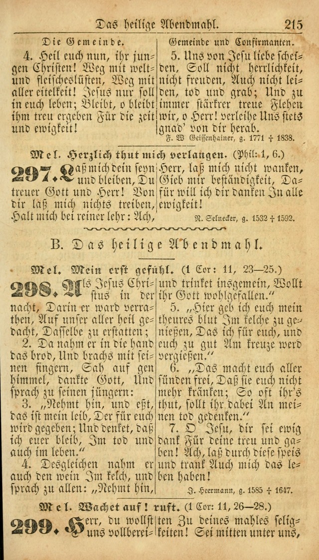 Deutsches Gesangbuch für die Evangelisch-Luterische Kirche in den Vereinigten Staaten: herausgegeben mit kirchlicher Genehmigung  page 215