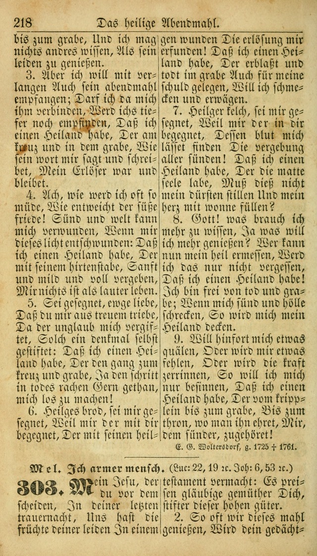 Deutsches Gesangbuch für die Evangelisch-Luterische Kirche in den Vereinigten Staaten: herausgegeben mit kirchlicher Genehmigung  page 218