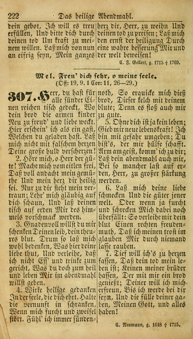 Deutsches Gesangbuch für die Evangelisch-Luterische Kirche in den Vereinigten Staaten: herausgegeben mit kirchlicher Genehmigung  page 222