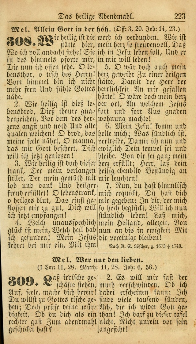 Deutsches Gesangbuch für die Evangelisch-Luterische Kirche in den Vereinigten Staaten: herausgegeben mit kirchlicher Genehmigung  page 223