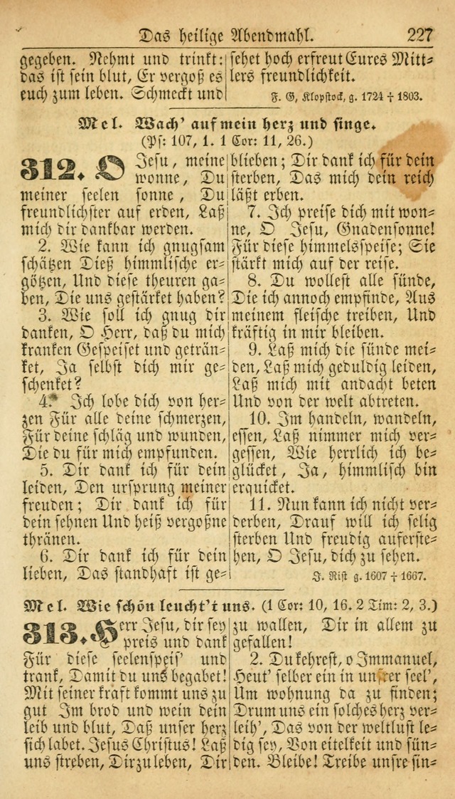 Deutsches Gesangbuch für die Evangelisch-Luterische Kirche in den Vereinigten Staaten: herausgegeben mit kirchlicher Genehmigung  page 227