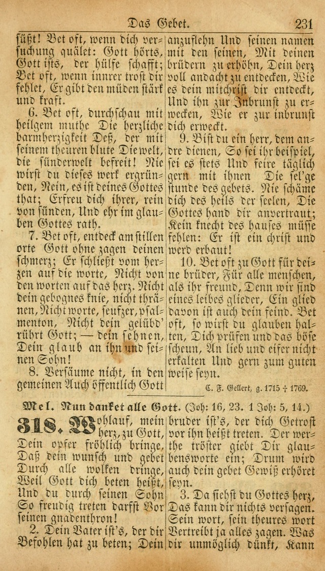 Deutsches Gesangbuch für die Evangelisch-Luterische Kirche in den Vereinigten Staaten: herausgegeben mit kirchlicher Genehmigung  page 231