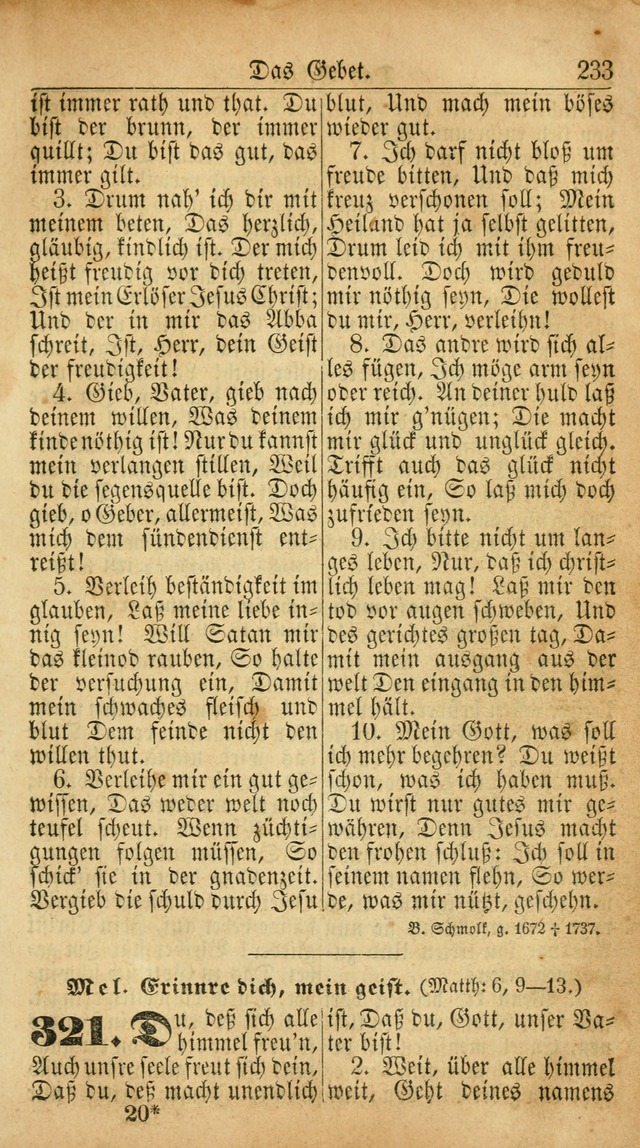 Deutsches Gesangbuch für die Evangelisch-Luterische Kirche in den Vereinigten Staaten: herausgegeben mit kirchlicher Genehmigung  page 233