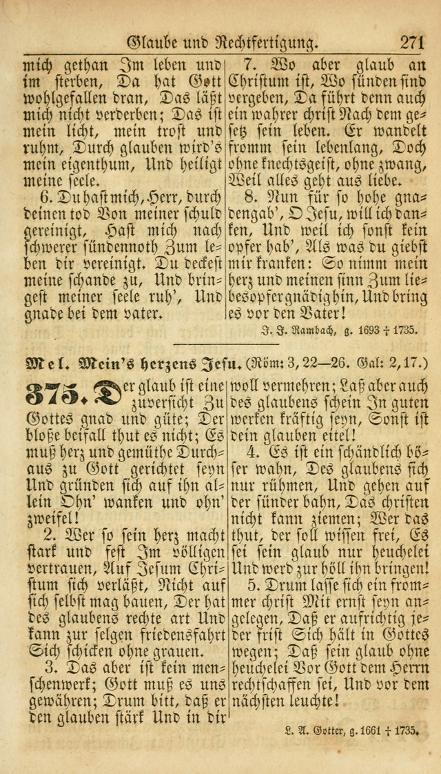 Deutsches Gesangbuch für die Evangelisch-Luterische Kirche in den Vereinigten Staaten: herausgegeben mit kirchlicher Genehmigung  page 271